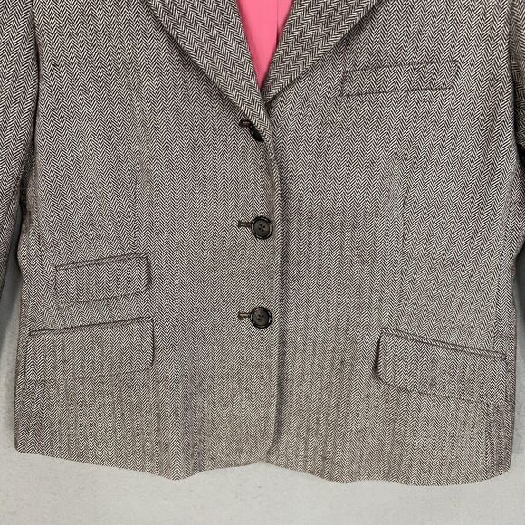 Vineyard Vines Blazer Womens 14 Brown Herringbone Jacket Preppy Academia Career - Picture 3 of 13